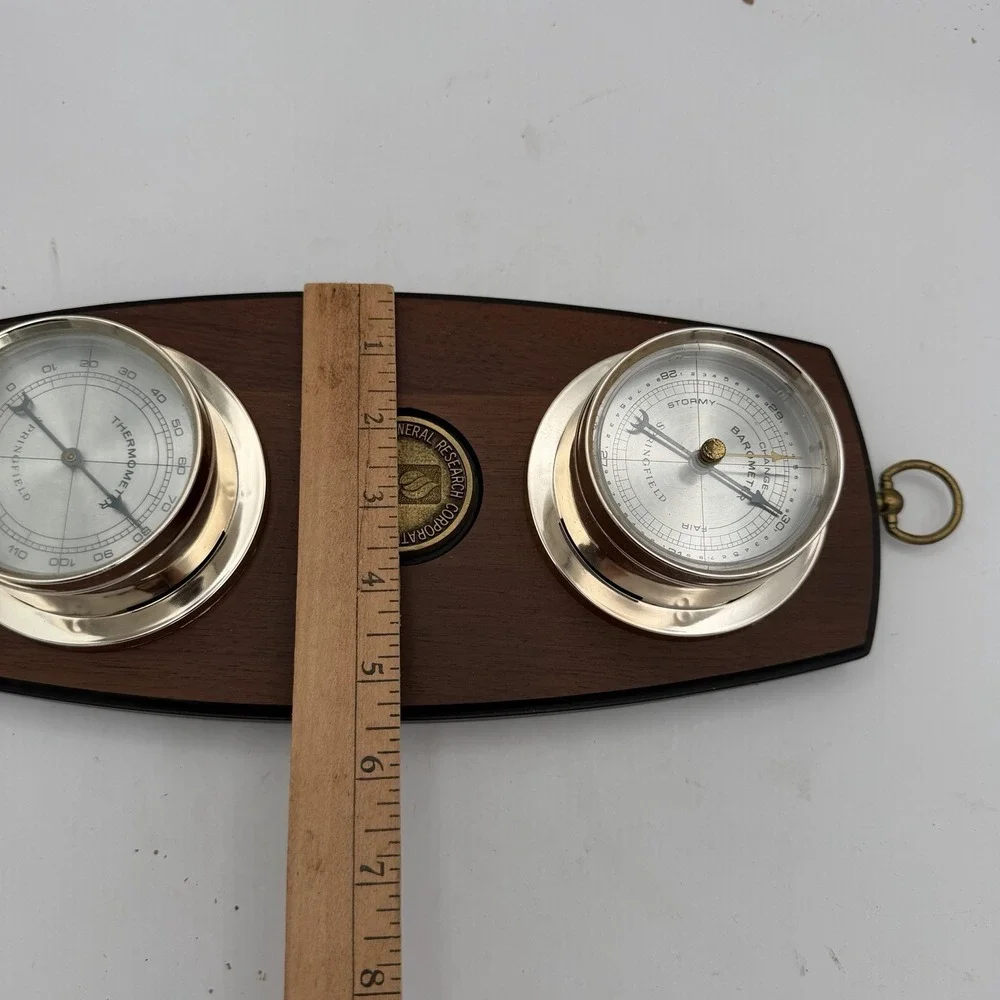 MCM Springfield Wall Barometer Thermometer General Research Corp 10 Year Plaque